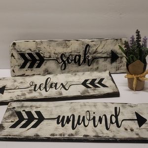 Handmade Distress Wood Sign Decor